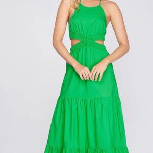 Kelly Green Cutout Maxi Dress